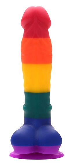 Разноцветный фаллоимитатор-реалистик COLOURFUL DILDO - 21,5 см. - силикон