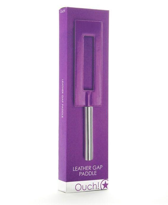 Фиолетовая шлёпалка Leather Gap Paddle - 35 см. - металл, натуральная кожа
