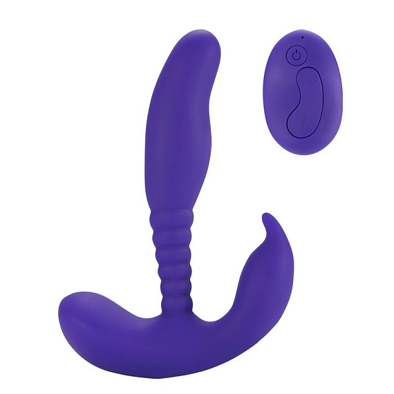 Фиолетовый стимулятор простаты Remote Control Anal Pleasure Vibrating Prostate Stimulator - 13,5 см. - силикон