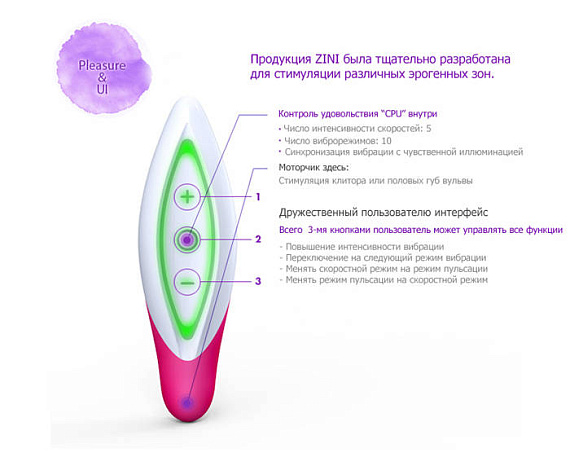 Бело-розовый вибромассажер ZINI SEED от Intimcat