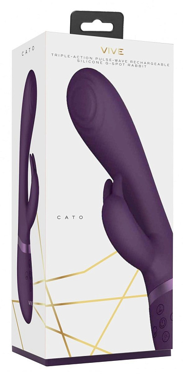 Фиолетовый вибромассажер-кролик Cato - 21,5 см. от Intimcat
