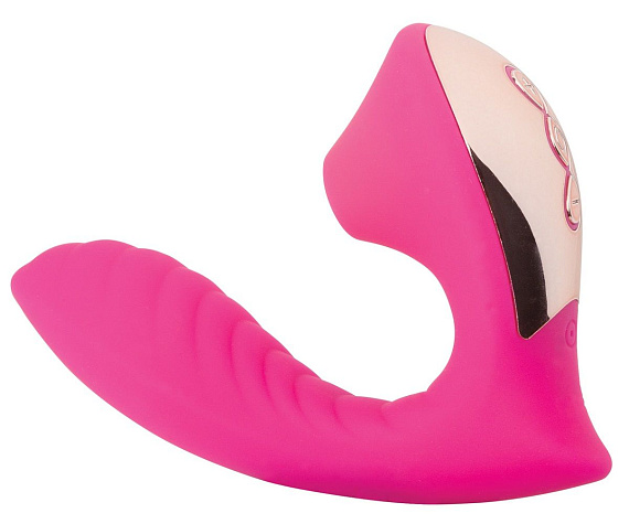 Ярко-розовый вибромассажёр с вакуумной стимуляцией Vaginal   Suction Lover от Intimcat