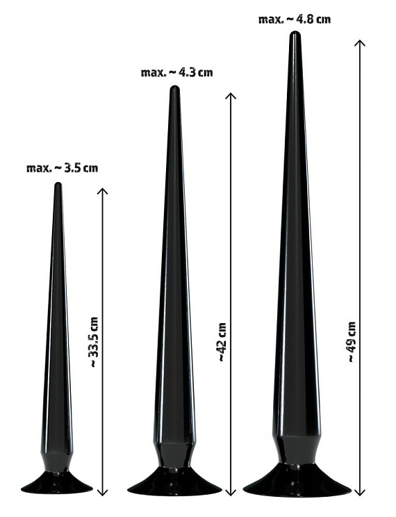 Набор из 3 длинных анальных пробок Super Long Flexible Butt Plug Set - фото 6