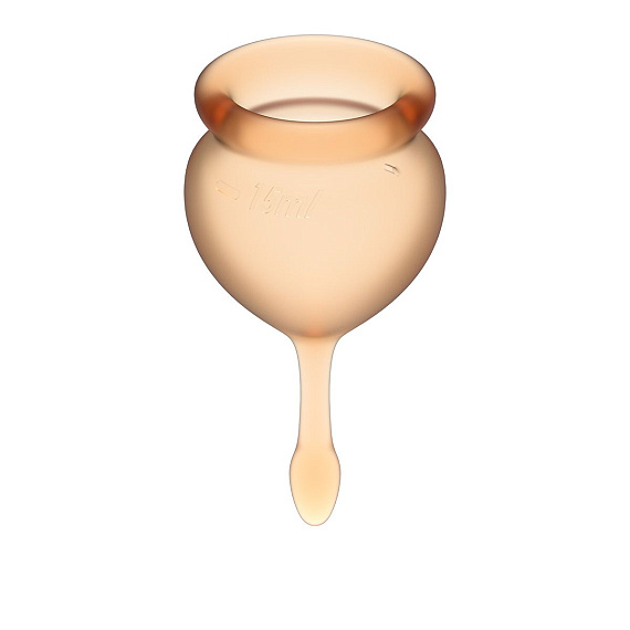 Набор оранжевых менструальных чаш Feel good Menstrual Cup - силикон