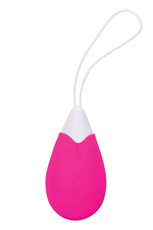 Ярко-розовое виброяйцо с петелькой и пультом ДУ - анодированный пластик, силикон