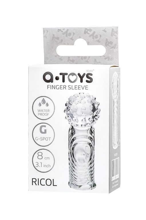 Прозрачная рельефная насадка на палец Ricol - 8 см. A-toys