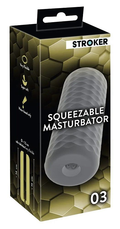 Серый мастурбатор Squeezable Masturbator 03 - фото 9