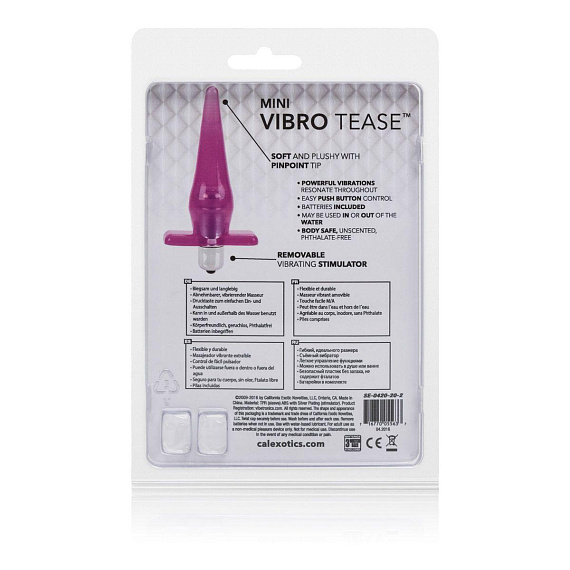 Розовая анальная пробка Mini Vibro Tease - 12,7 см. - фото 8