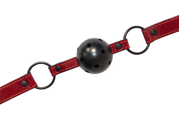 Черно-красный кляп-шарик Love Bite - поливинилхлорид (ПВХ, PVC)