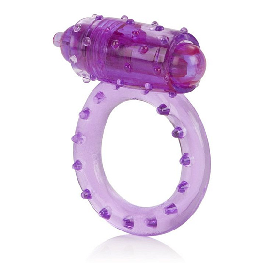 Фиолетовое эрекционное кольцо с вибрацией One Touch Nubby от Intimcat