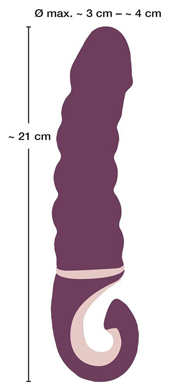 Фиолетовый вибратор Shaking Vibrator - 21 см. - фото 5