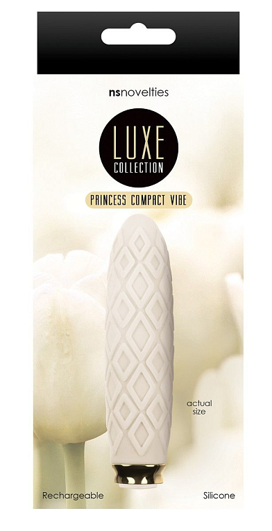 Молочный фактурный мини-вибратор Luxe Compact Vibe Princess - 10,8 см. - силикон