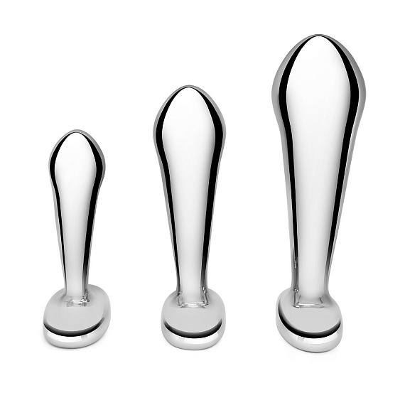 Набор из 3 стальных стимуляторов простаты Stainless Steel P-spot Training Set b-Vibe