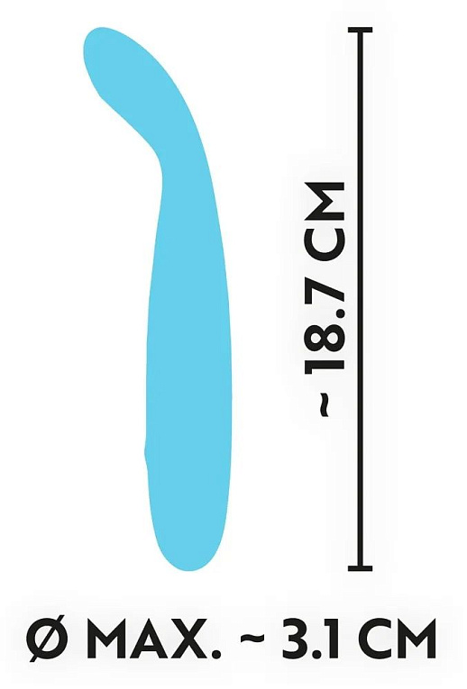 Голубой вибратор Cuties 2.0 - 18,7 см. от Intimcat