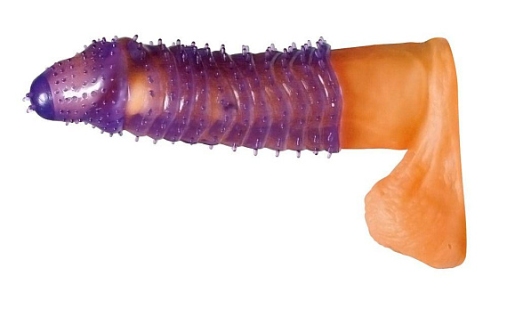 Насадка на пенис с шипами и закрытой головкой - 14,5 см. - фото 5