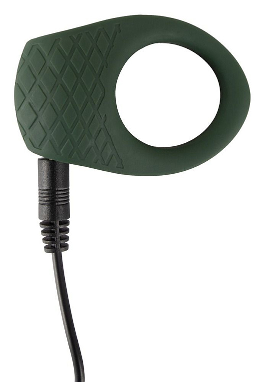 Зеленое эрекционное виброкольцо Luxurious Vibro Cock Ring - фото 5