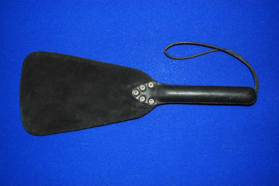 Чёрная лопатка-шлёпалка  Мастерок масона  - 35 см. - натуральная кожа
