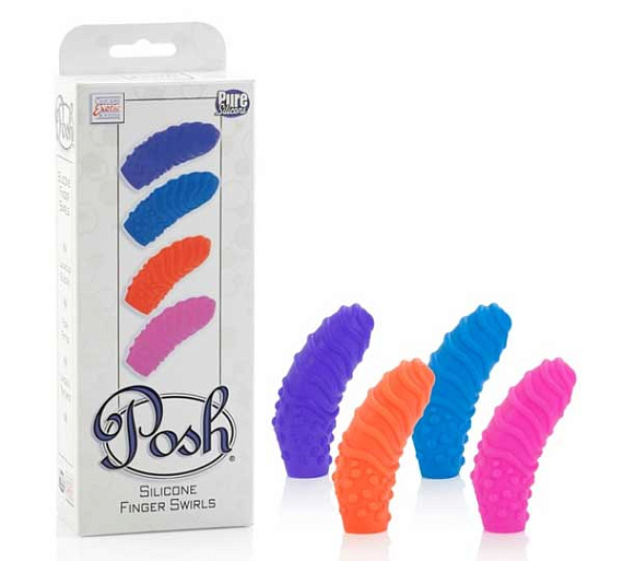Набор Posh Silicone Finger Teasers Swirls: четыре насадки на палец из силикона California Exotic Novelties