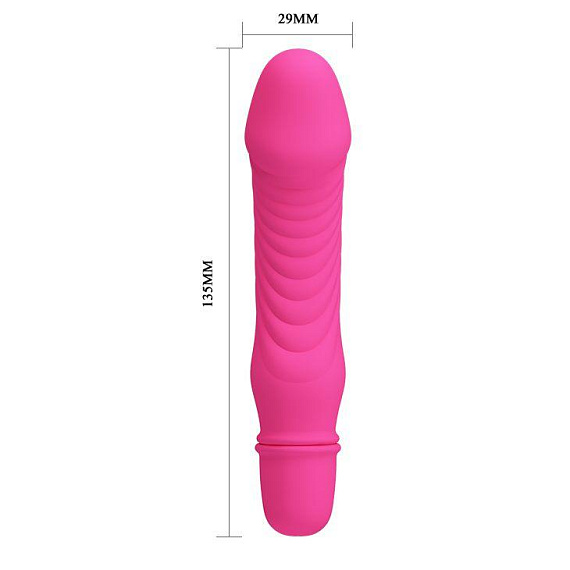 Розовый вибратор Stev - 13,5 см. Baile