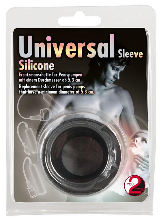 Чёрная манжета для вакуумной помпы Universal Sleeve Silicone от Intimcat