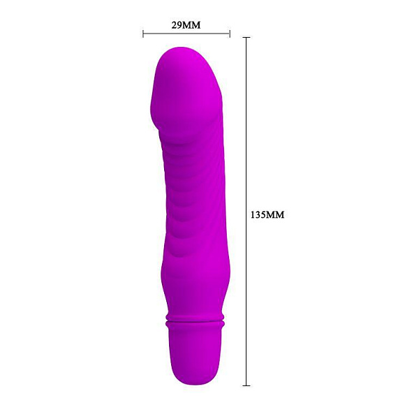 Фиолетовый мини-вибратор Stev -13,5 см. Baile