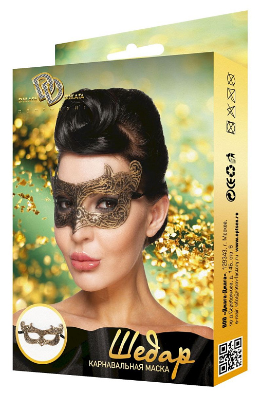 Золотистая карнавальная маска  Шедар от Intimcat