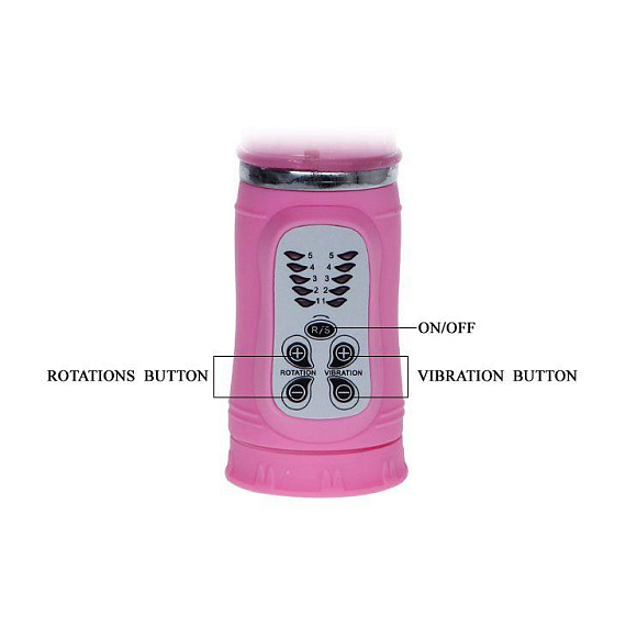 Розовый вибратор-бабочка с ротацией - 25,5 см. - фото 6