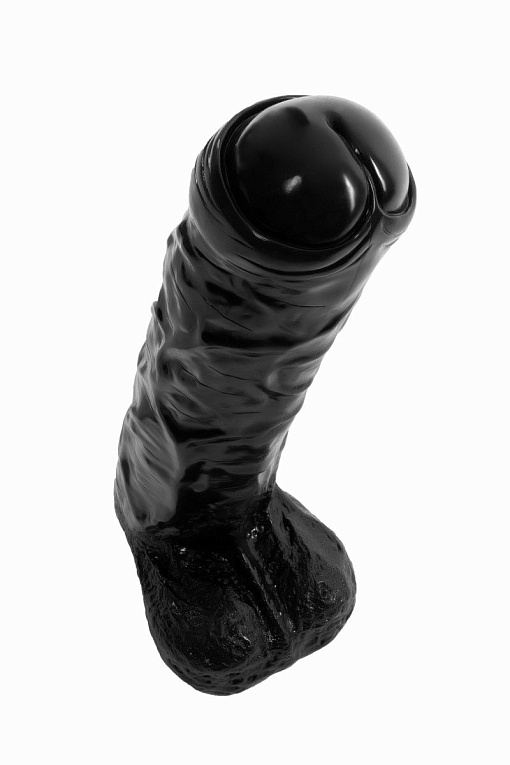 Черный реалистичный фаллоимитатор-гигант - 65 см. - эластомер (полиэтилен гель)