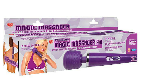 Перезаряжаемый массажер TLC Rechargeable Magic Massager 2.0 - анодированный пластик (ABS)