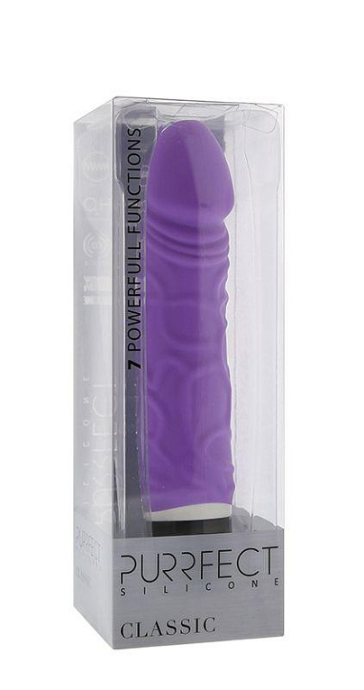 Фиолетовый вибратор-реалистик PURRFECT SILICONE CLASSIC 6.5INCH - 16,5 см. - силикон