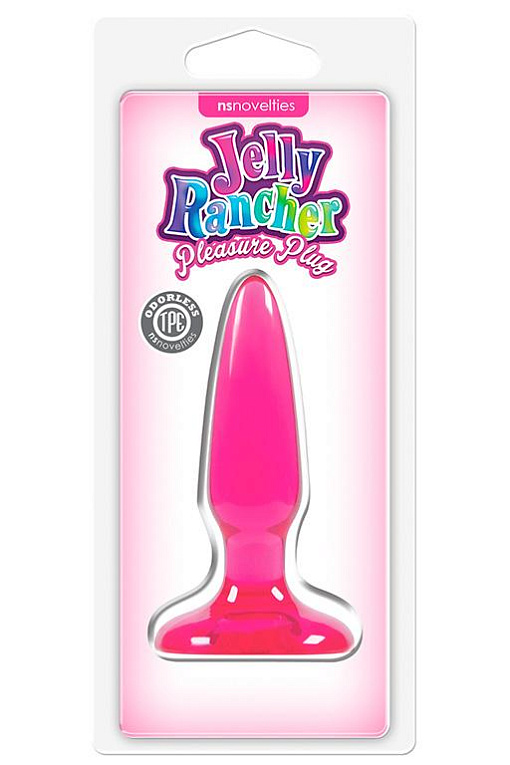 Розовая анальная мини-пробка  Jelly Rancher Pleasure Plug Mini - 8,1 см.