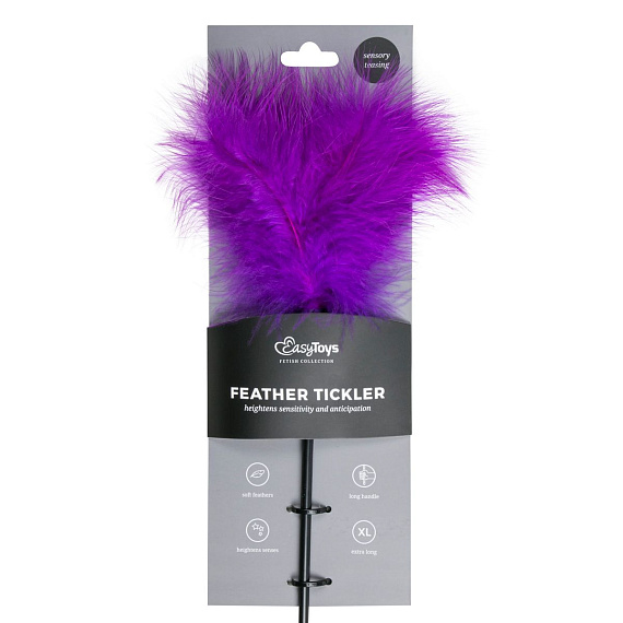 Фиолетовая щекоталка Feather Tickler - 44 см. - поливинилхлорид (ПВХ, PVC)