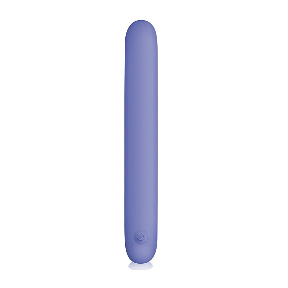 Голубой плоский гнущийся вибромассажер Serenity - 20,3 см. - силикон