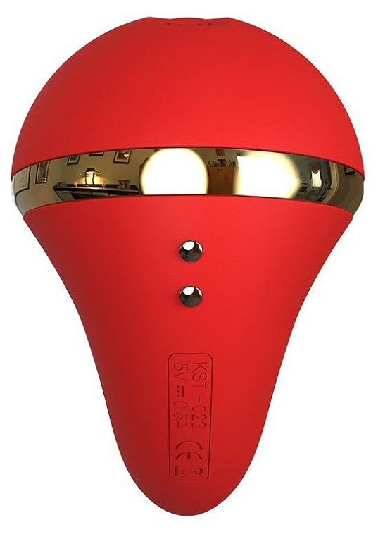 Красный вибромассажер Tina со стимулятором клитора - 17,5 см. от Intimcat