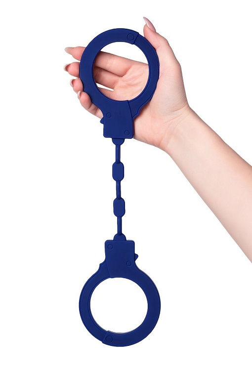 Синие силиконовые наручники  Штучки-дрючки от Intimcat