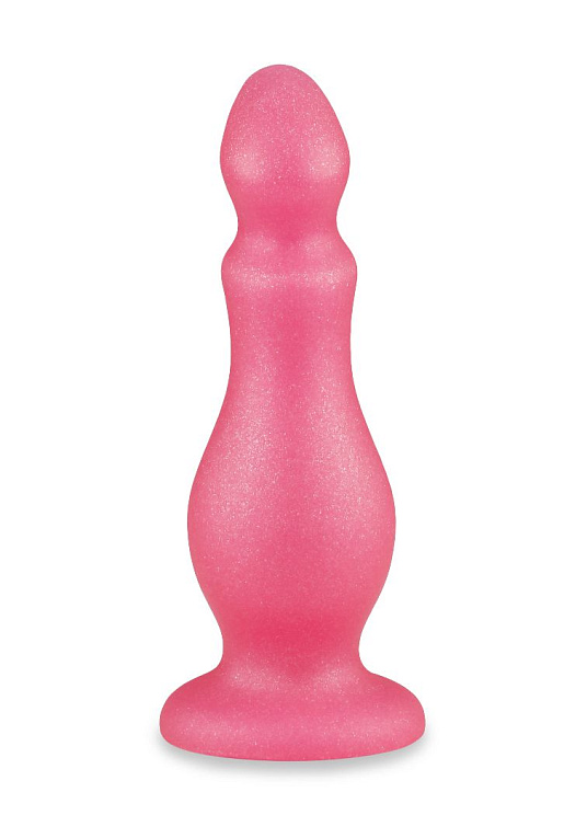 Розовая фигурная анальная пробка - 14 см. от Intimcat