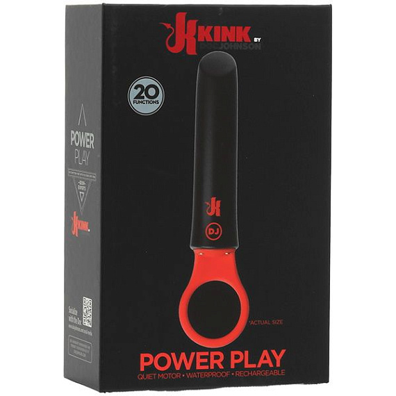 Черно-красный мини-вибратор Power Play with Silicone Grip Ring - 13,3 см. - силикон