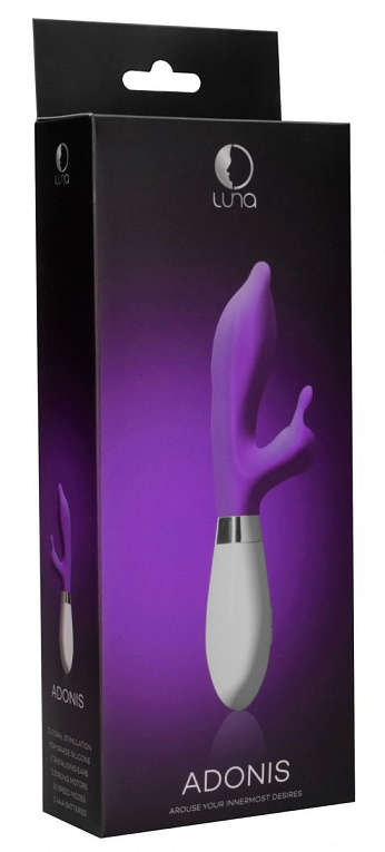 Фиолетовый вибратор-кролик Adonis - 21,5 см. - силикон