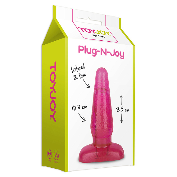 Анальный массажер Plug-N-Joy розовая - 11 см. - силикон