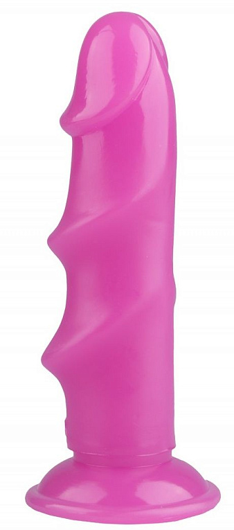 Розовый реалистичный рельефный фаллоимитатор - 21,5 см. от Intimcat