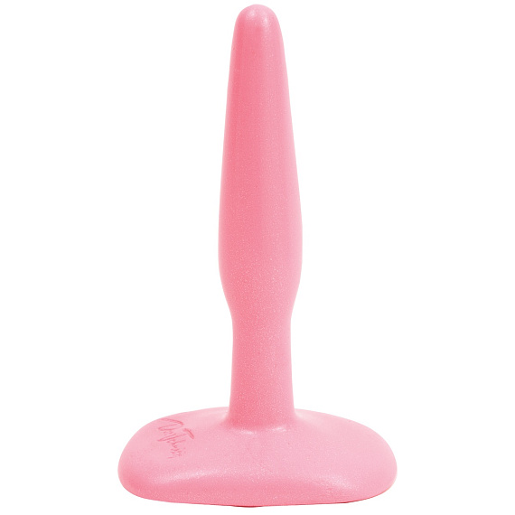 Розовая тонкая анальная пробка Butt Plug Pink Slim Small - 10,5 см.