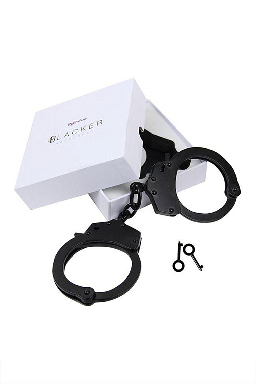 Чёрный металлические наручники Romfun от Intimcat