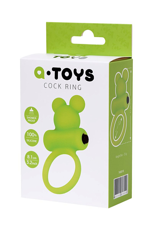 Зеленое виброкольцо на пенис A-Toys - фото 5
