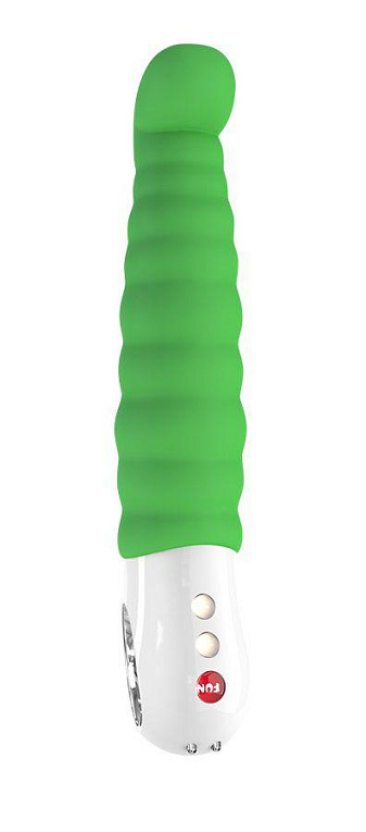 Зелёный вибратор-гусеница Patchy Paul - 22,8 см. - силикон