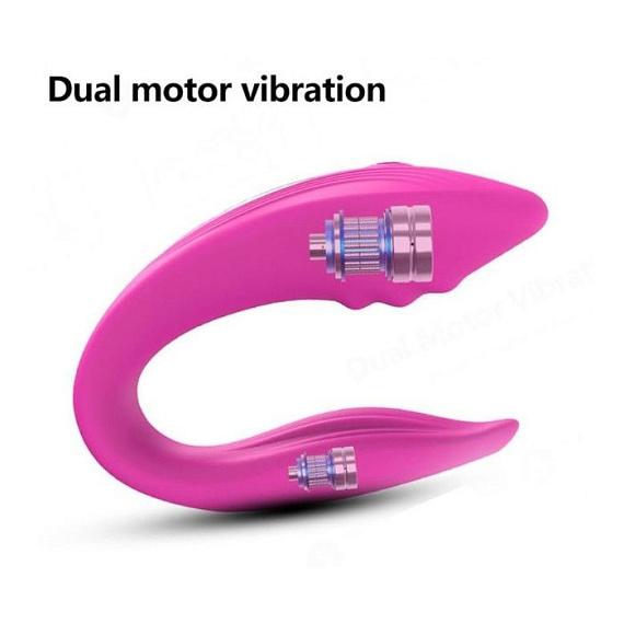 Розовый вибратор для пар с 10 режимами вибрации и пультом ДУ - силикон