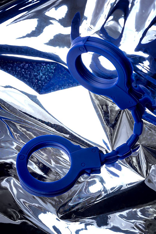 Синие силиконовые наручники  Штучки-дрючки - фото 8