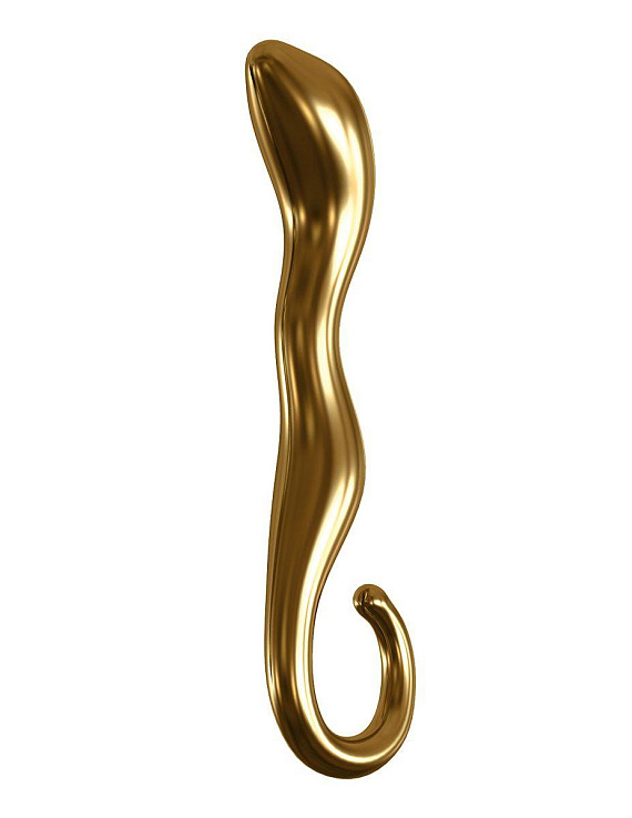 Золотистый стеклянный фаллоимитатор для стимуляции точки G - 18 см. от Intimcat