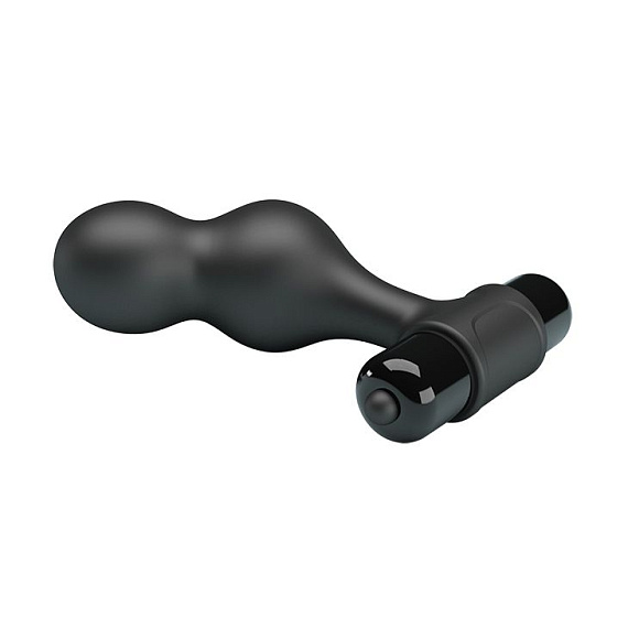 Черная анальная пробка с вибрацией Silicone Vibrating Anal Plug - 10 см. от Intimcat