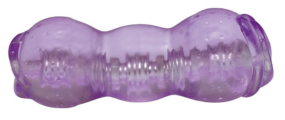 Двусторонний фиолетовый мастурбатор - вагина и ротик - термопластичный эластомер (TPE)