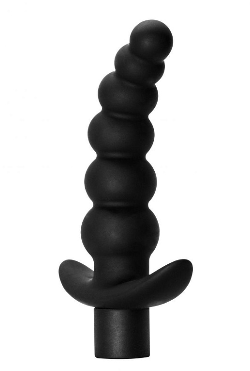 Чёрная анальная ёлочка с вибрацией Ecstasy - 14 см. - силикон